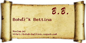 Bohák Bettina névjegykártya