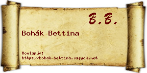 Bohák Bettina névjegykártya